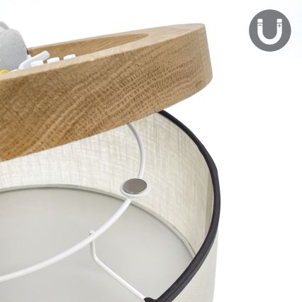 Brilagi - LED Plafón BELLADONNA 1xE27/15W/230V diá. 30 cm color crema/roble