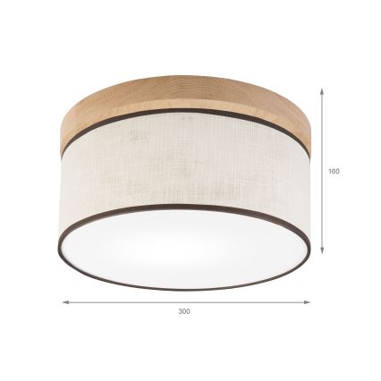 Brilagi - LED Plafón BELLADONNA 1xE27/15W/230V diá. 30 cm color crema/roble