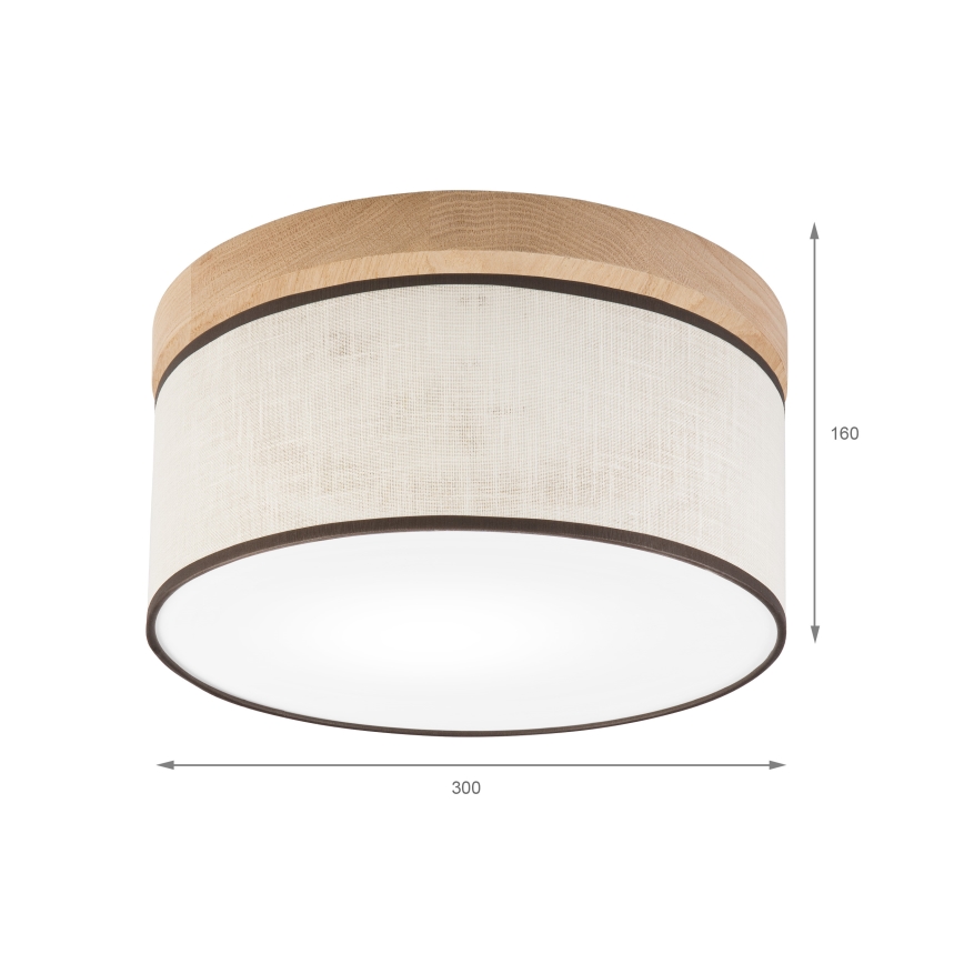 Brilagi - LED Plafón BELLADONNA 1xE27/15W/230V diá. 30 cm color crema/roble