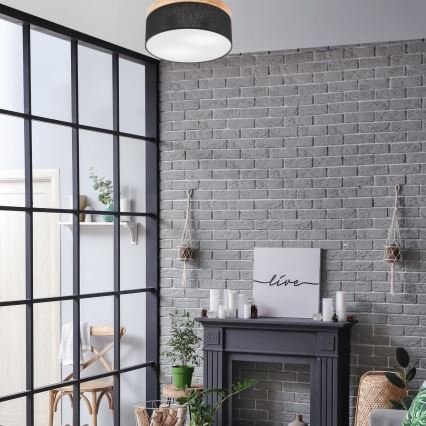 Brilagi - LED Plafón BELLADONNA 2xE27/15W/230V d. 40 cm negro/pino