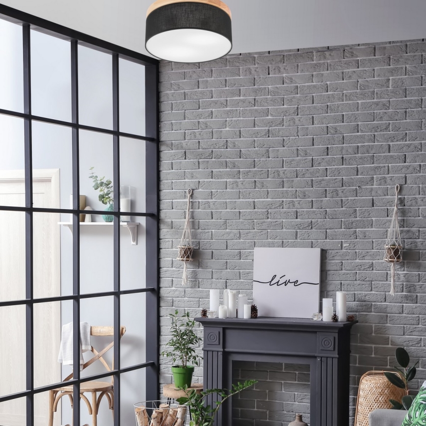 Brilagi - LED Plafón BELLADONNA 2xE27/15W/230V d. 40 cm negro/pino