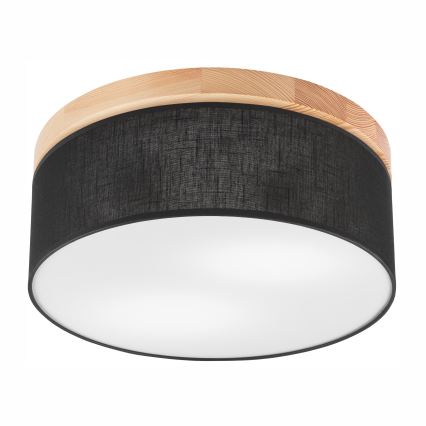 Brilagi - LED Plafón BELLADONNA 2xE27/15W/230V d. 40 cm negro/pino