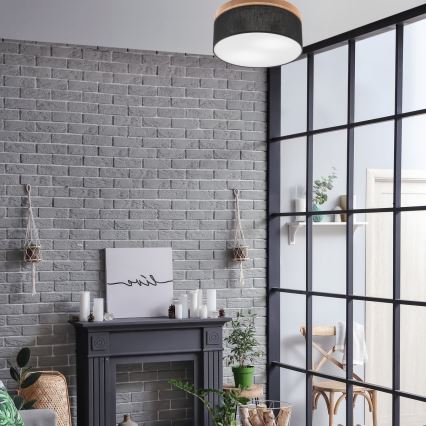 Brilagi - LED Plafón BELLADONNA 2xE27/15W/230V d. 40 cm negro/roble