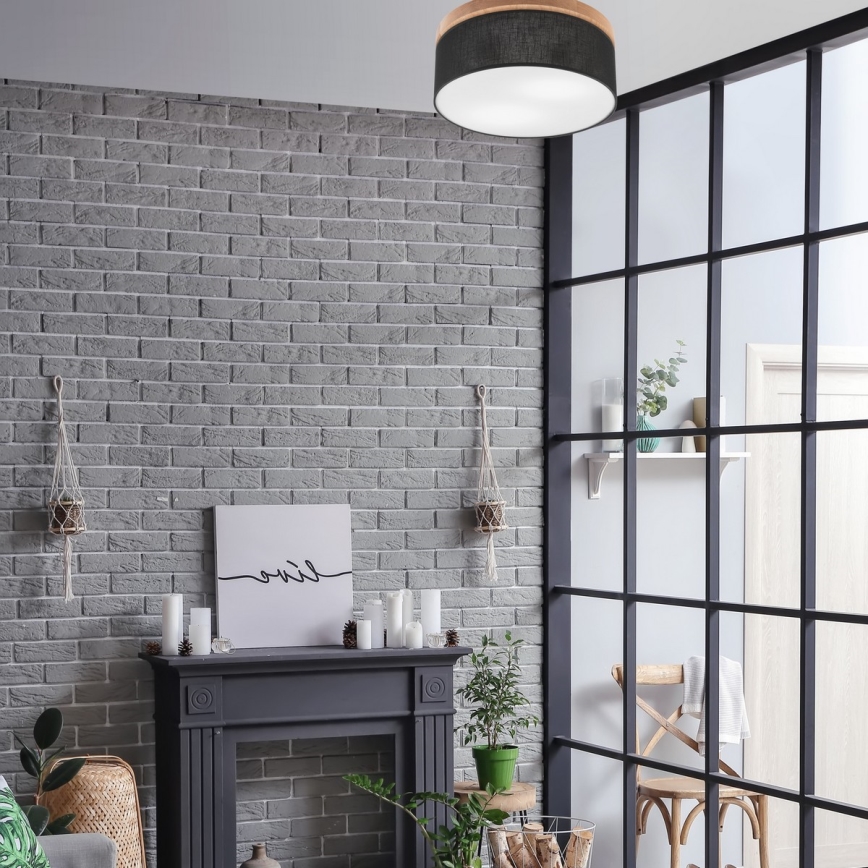 Brilagi - LED Plafón BELLADONNA 2xE27/15W/230V d. 40 cm negro/roble