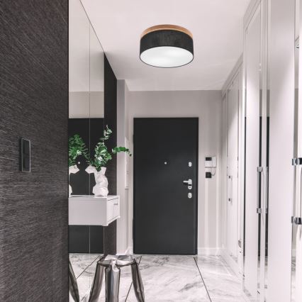 Brilagi - LED Plafón BELLADONNA 2xE27/15W/230V d. 40 cm negro/roble