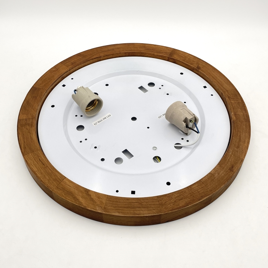 Brilagi - LED Plafón BELLADONNA 2xE27/15W/230V diá. 40 cm blanco/roble cereza