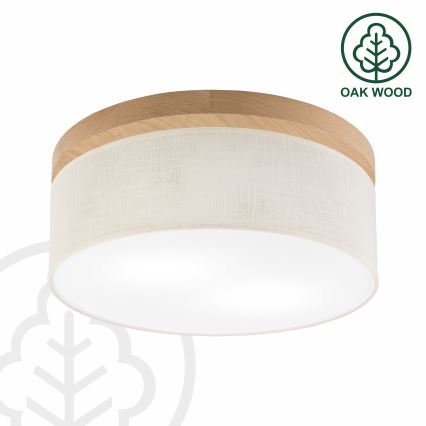 Brilagi - LED Plafón BELLADONNA 2xE27/15W/230V diá. 40 cm color crema/roble