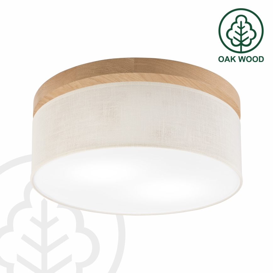 Brilagi - LED Plafón BELLADONNA 2xE27/15W/230V diá. 40 cm color crema/roble
