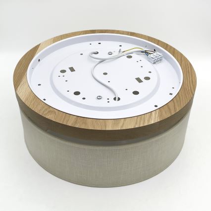 Brilagi - LED Plafón BELLADONNA 2xE27/15W/230V diá. 40 cm color crema/roble