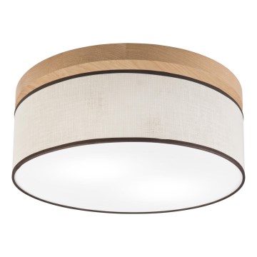Brilagi - LED Plafón BELLADONNA 2xE27/15W/230V diá. 40 cm color crema/roble