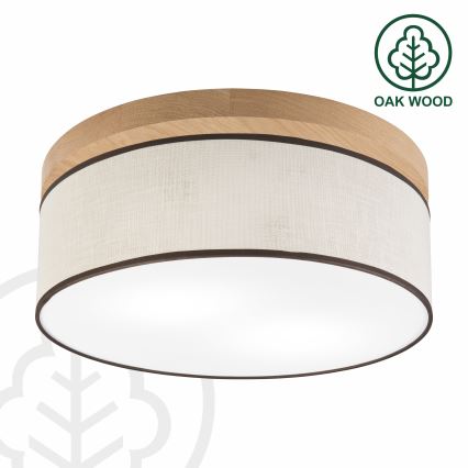 Brilagi - LED Plafón BELLADONNA 2xE27/15W/230V diá. 40 cm color crema/roble
