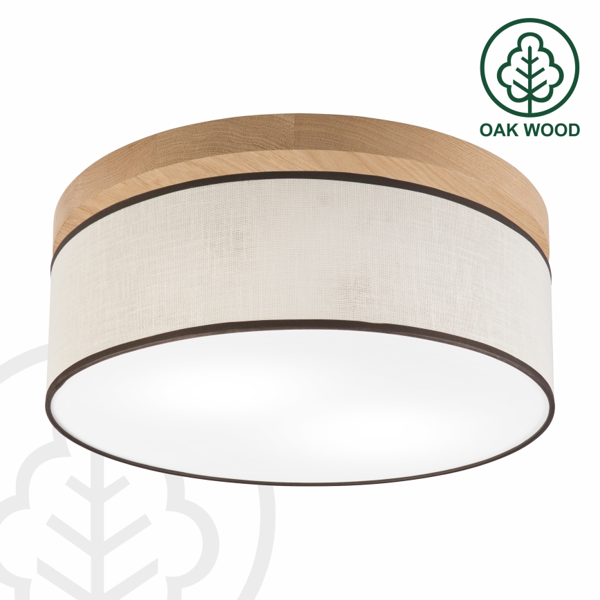 Brilagi - LED Plafón BELLADONNA 2xE27/15W/230V diá. 40 cm color crema/roble