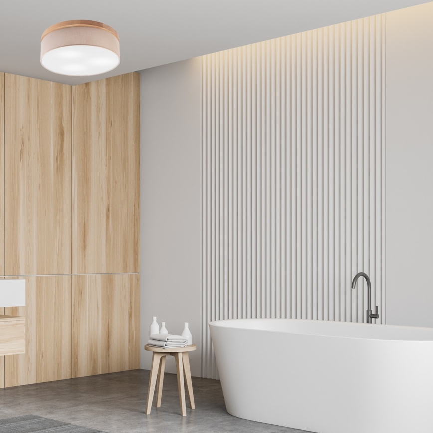Brilagi - LED Plafón BELLADONNA 3xE27/15W/230V d. 50 cm beige/roble