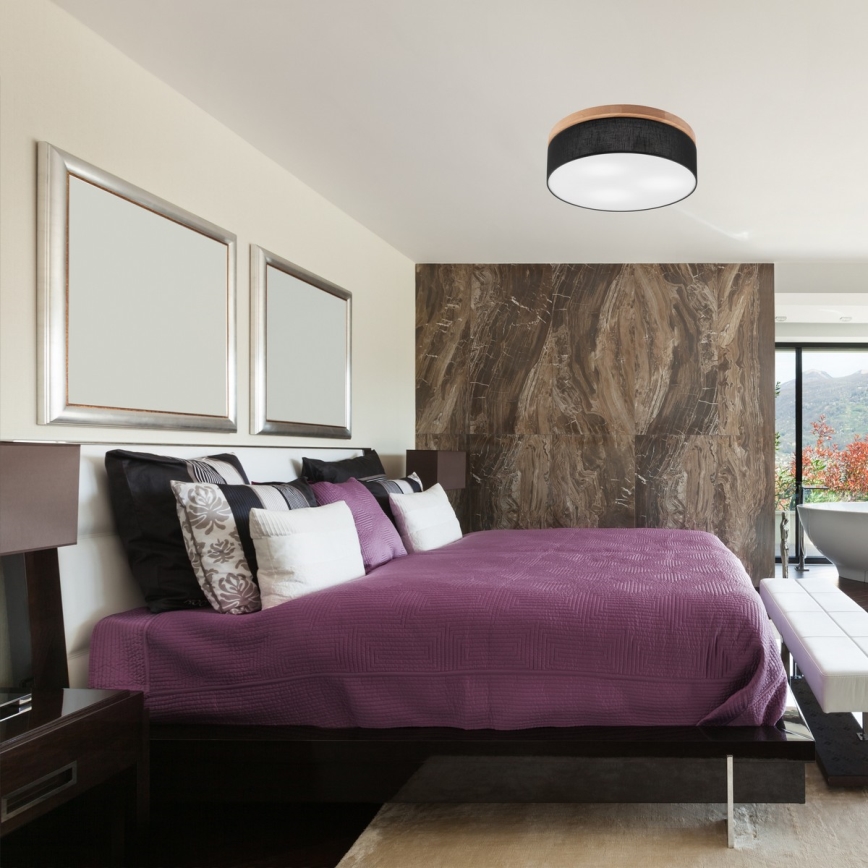 Brilagi - LED Plafón BELLADONNA 3xE27/15W/230V d. 50 cm negro/roble