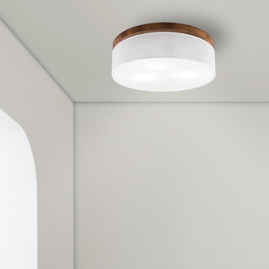 Brilagi - LED Plafón BELLADONNA 3xE27/15W/230V diá. 50 cm blanco/roble cereza