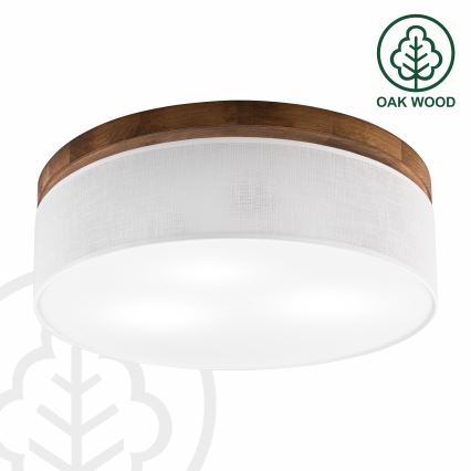 Brilagi - LED Plafón BELLADONNA 3xE27/15W/230V diá. 50 cm blanco/roble cereza