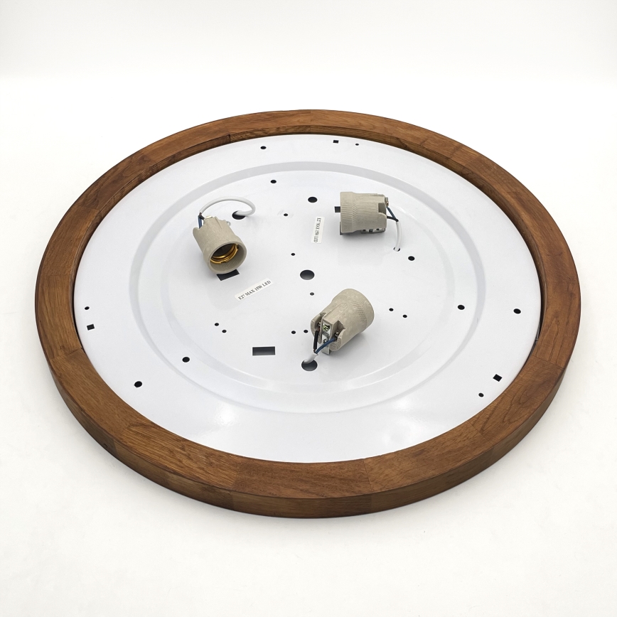 Brilagi - LED Plafón BELLADONNA 3xE27/15W/230V diá. 50 cm blanco/roble cereza