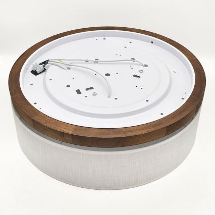 Brilagi - LED Plafón BELLADONNA 3xE27/15W/230V diá. 50 cm blanco/roble cereza