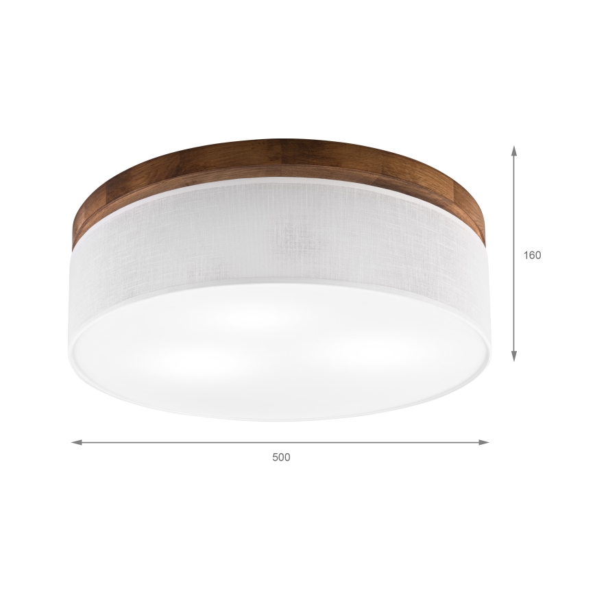 Brilagi - LED Plafón BELLADONNA 3xE27/15W/230V diá. 50 cm blanco/roble cereza