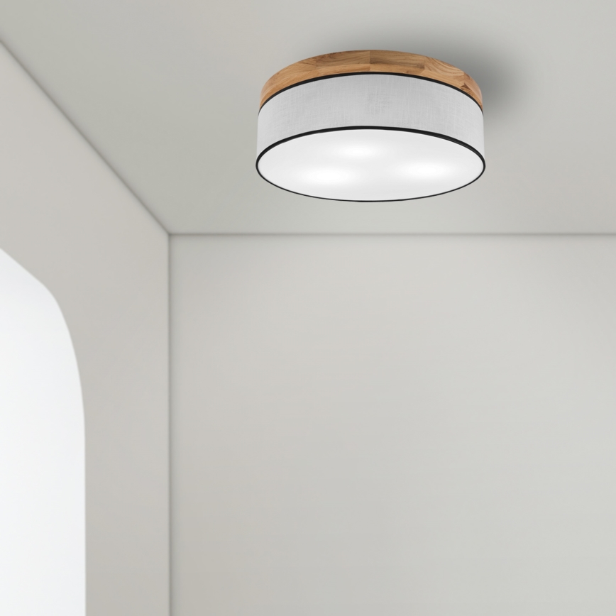 Brilagi - LED Plafón BELLADONNA 3xE27/15W/230V diá. 50 cm blanco/roble