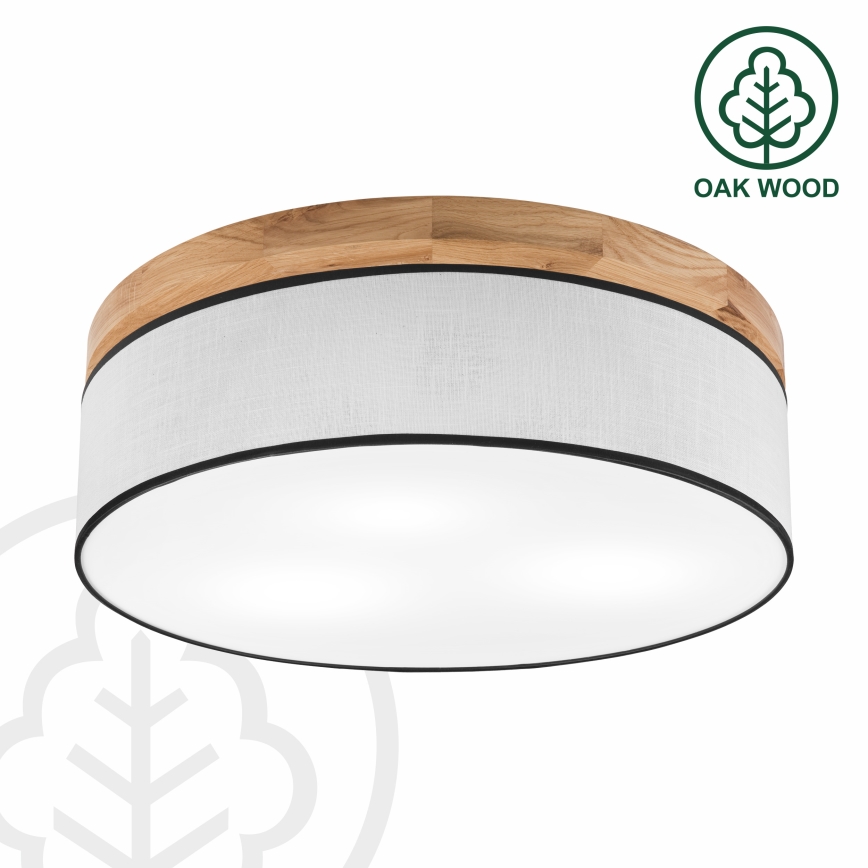 Brilagi - LED Plafón BELLADONNA 3xE27/15W/230V diá. 50 cm blanco/roble