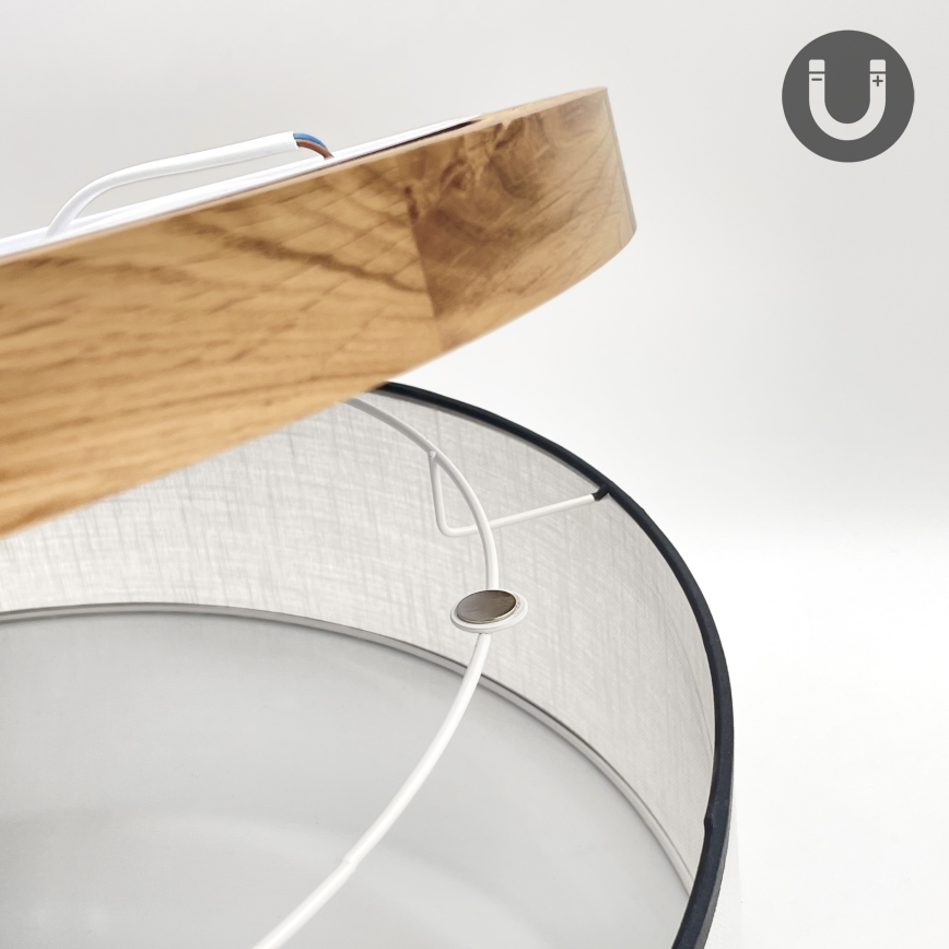 Brilagi - LED Plafón BELLADONNA 3xE27/15W/230V diá. 50 cm blanco/roble
