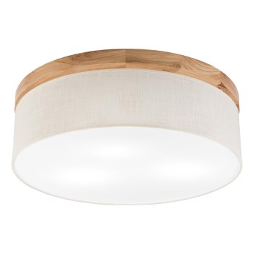 Brilagi - LED Plafón BELLADONNA 3xE27/15W/230V diá. 50 cm color crema/roble