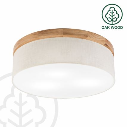 Brilagi - LED Plafón BELLADONNA 3xE27/15W/230V diá. 50 cm color crema/roble