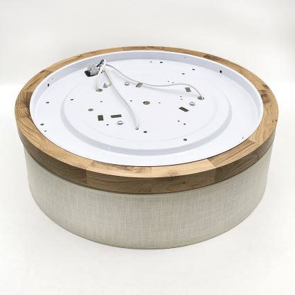 Brilagi - LED Plafón BELLADONNA 3xE27/15W/230V diá. 50 cm color crema/roble