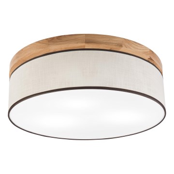 Brilagi - LED Plafón BELLADONNA 3xE27/15W/230V diá. 50 cm color crema/roble