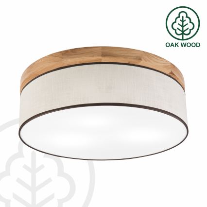 Brilagi - LED Plafón BELLADONNA 3xE27/15W/230V diá. 50 cm color crema/roble