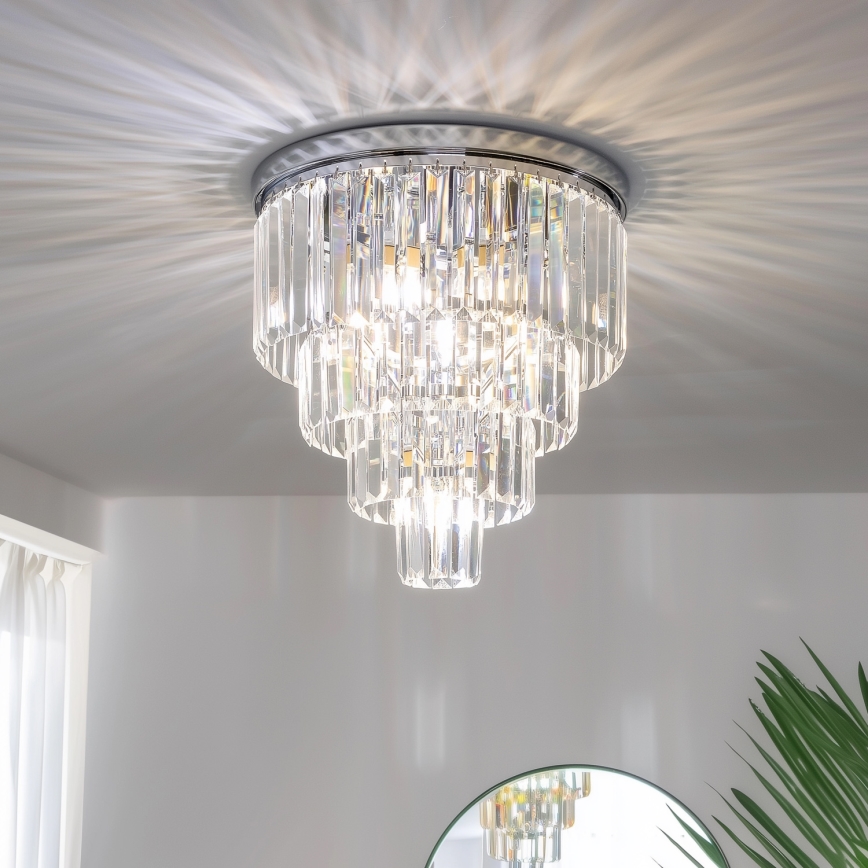 Brilagi - LED Plafón de cristal MOZART 5xE14/40W/230V cromo brillante