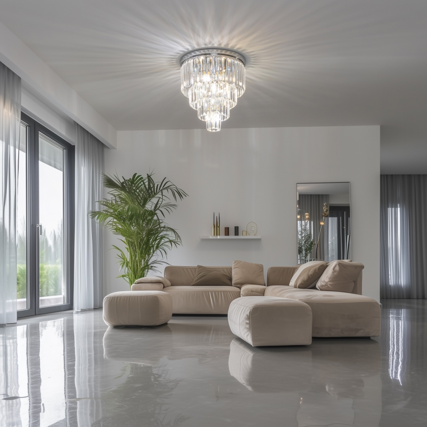 Brilagi - LED Plafón de cristal MOZART 5xE14/40W/230V cromo brillante
