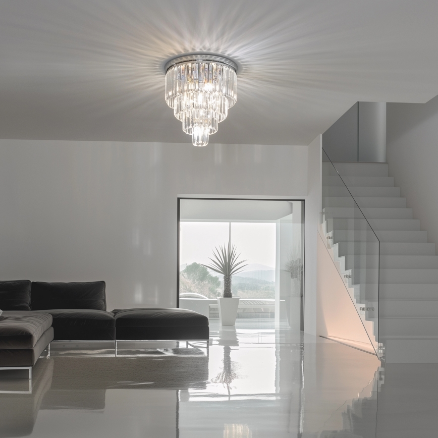 Brilagi - LED Plafón de cristal MOZART 5xE14/40W/230V cromo brillante