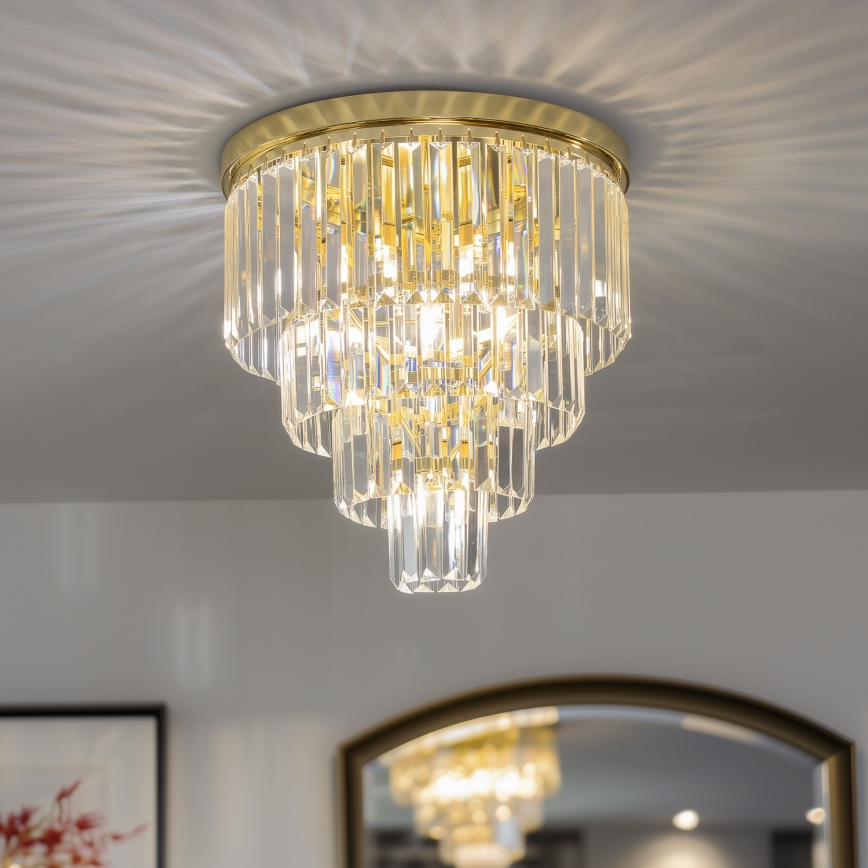 Brilagi - LED Plafón de cristal MOZART 5xE14/40W/230V dorado