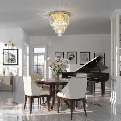 Brilagi - LED Plafón de cristal MOZART 5xE14/40W/230V dorado