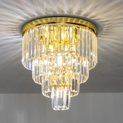 Brilagi - LED Plafón de cristal MOZART 5xE14/40W/230V dorado