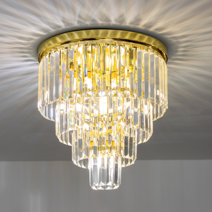 Brilagi - LED Plafón de cristal MOZART 5xE14/40W/230V dorado