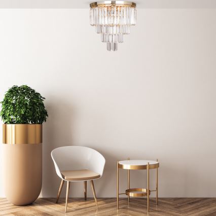 Brilagi - LED Plafón de cristal MOZART 5xE14/40W/230V dorado