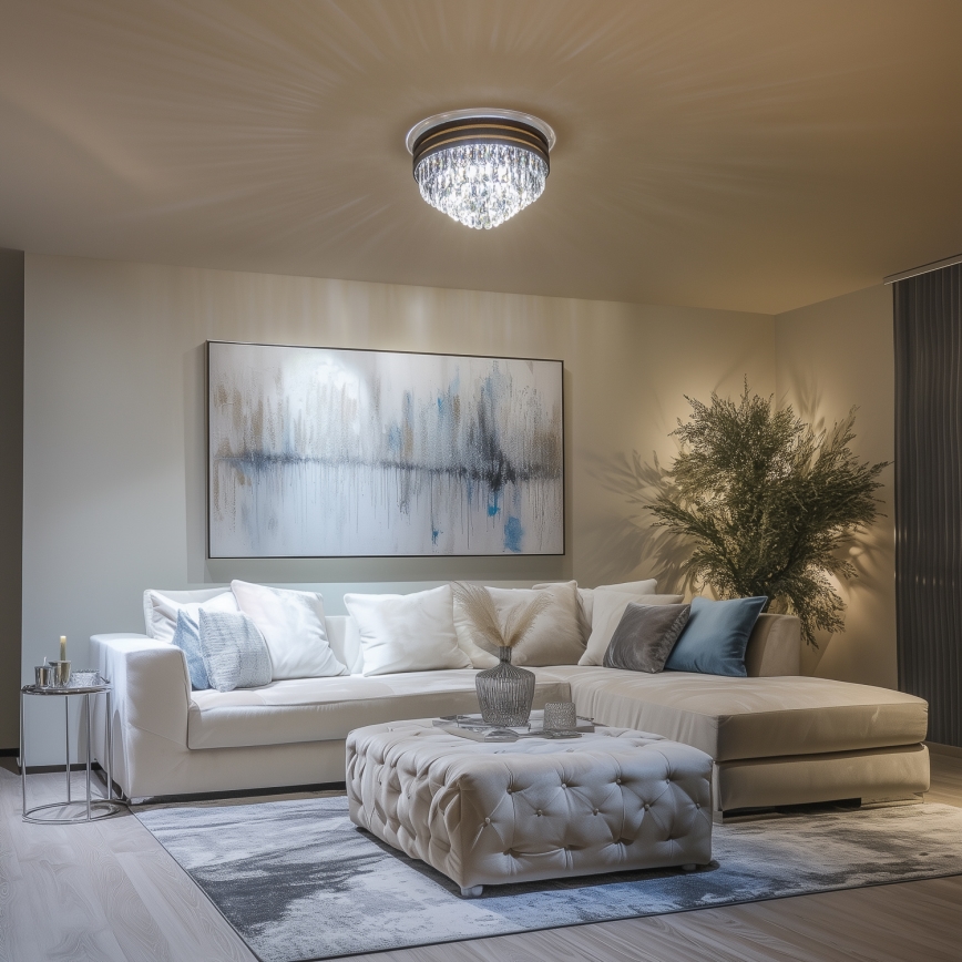 Brilagi - LED Plafón de cristal VELURE 5xE14/40W/230V negro