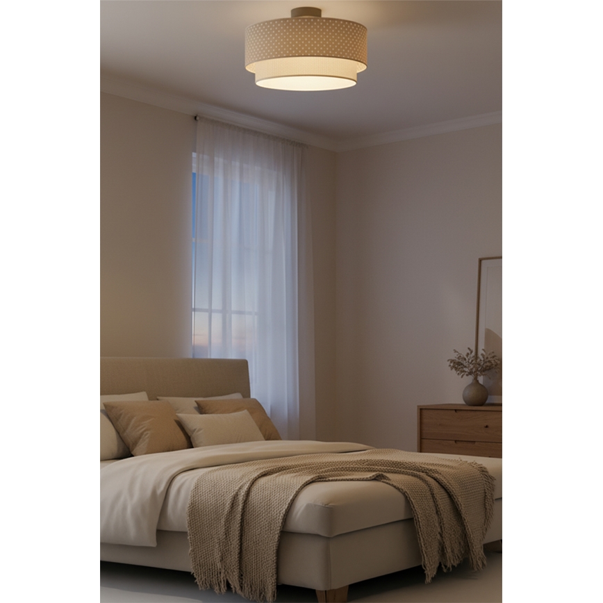 Brilagi - Lámpara de techo LED de montaje en superficie BOHO BOBO 1xE27/10W/230V diámetro 40 cm lunares beige/crema