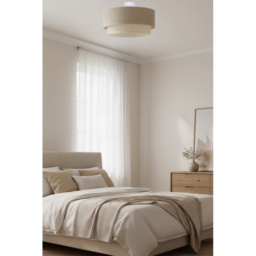 Brilagi - Lámpara de techo LED de montaje en superficie BOHO BOBO 1xE27/10W/230V diámetro 40 cm lunares beige/crema