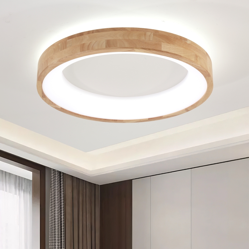 Brilagi - Lámpara de techo LED FALCON WOOD LED/40W/230V 3000/4000/6000K Ø 60 cm de madera