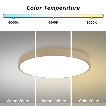 Brilagi - Plafón LED de techo POOL LED/100W/230V 3000/4500/6000K, diámetro 80 cm, beige