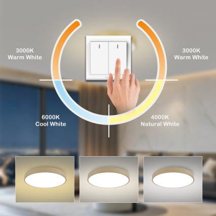 Brilagi - Plafón LED de techo POOL LED/100W/230V 3000/4500/6000K, diámetro 80 cm, beige