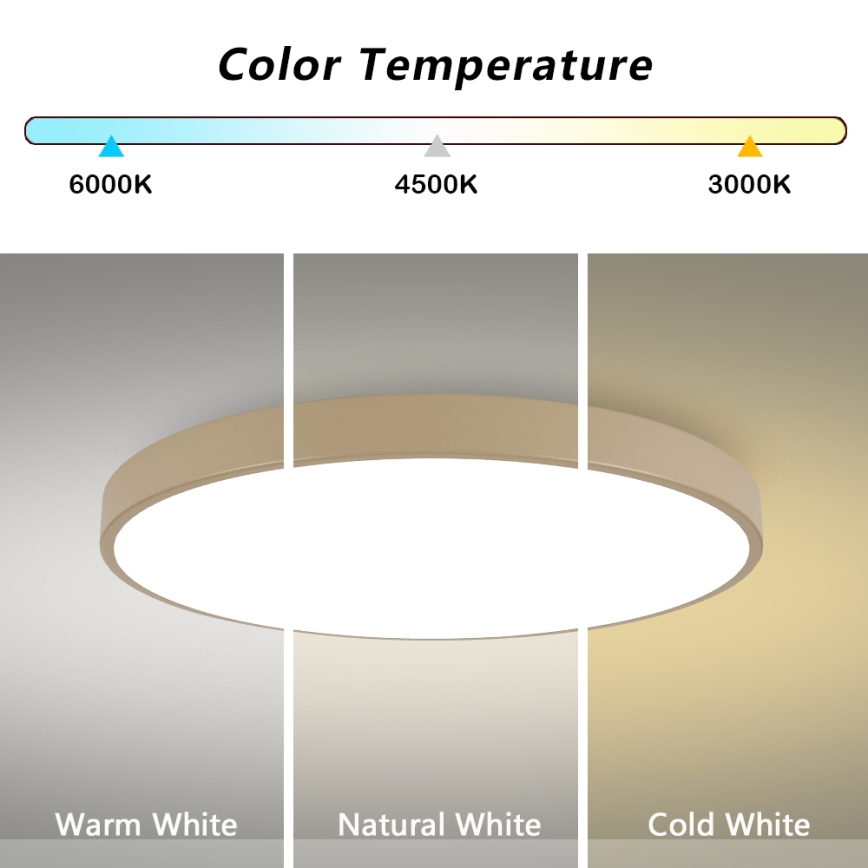 Brilagi - Plafón LED de techo POOL LED/128W/230V 3000/4500/6000K Ø 100 cm beige