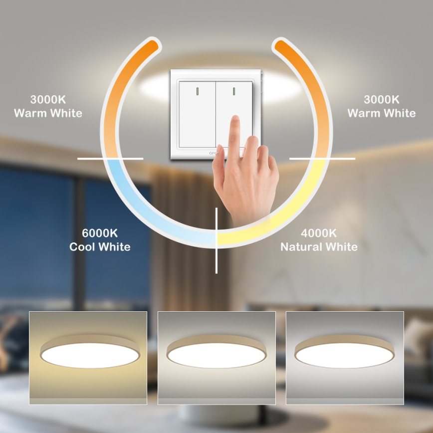 Brilagi - Plafón LED de techo POOL LED/128W/230V 3000/4500/6000K Ø 100 cm beige