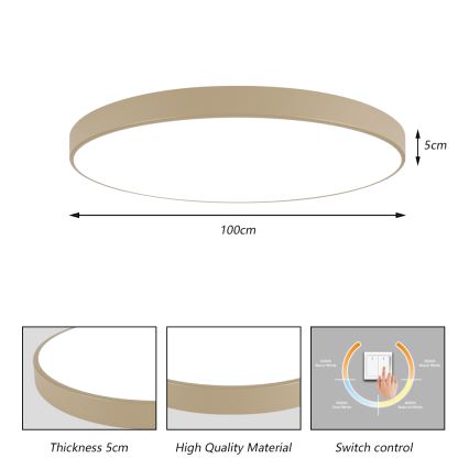 Brilagi - Plafón LED de techo POOL LED/128W/230V 3000/4500/6000K Ø 100 cm beige