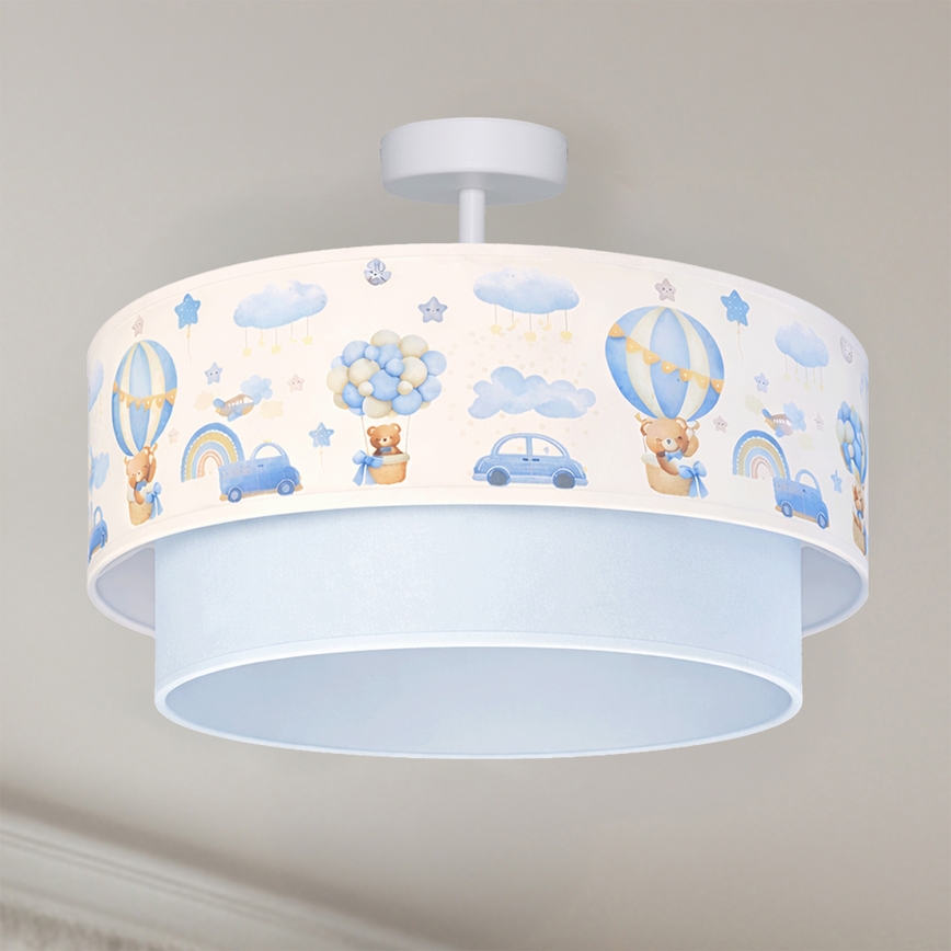 Brilagi - Plafón LED infantil BOBO de montaje en superficie 1xE27/10W/230V Ø 40 cm crema/azul/con ositos