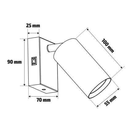 Brilagi - Aplique de pared LED RGBW regulable SELE 1xGU10/6W/230V 3000K negro/dorado